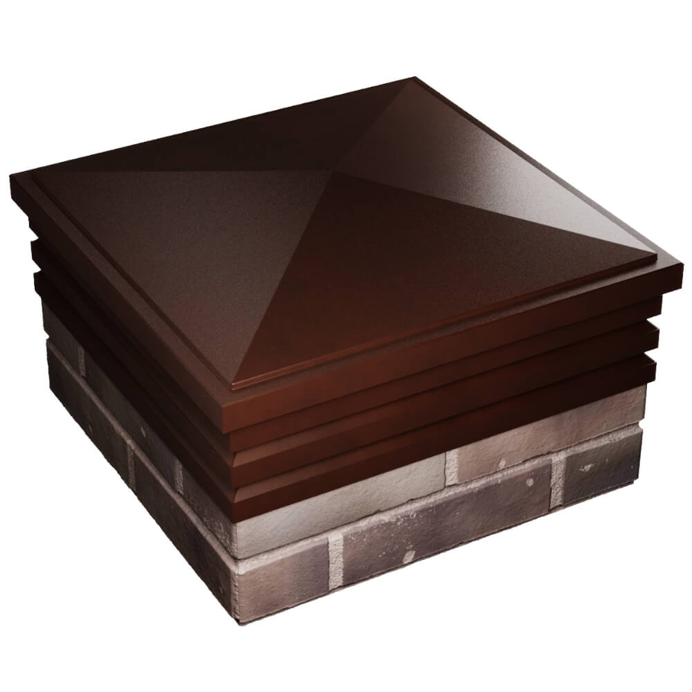 Колпак Zking Бона ХайТек Коричневый на столб 2х2 кирпича (513х513мм) в Слободском фото