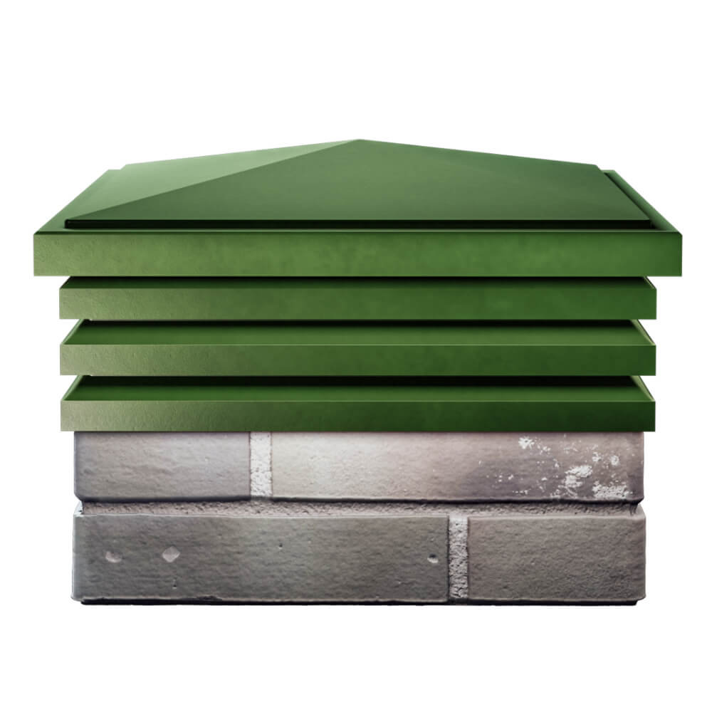 Колпак Zking Бона ХайТек Зеленый на столб 1.5х1.5 кирпича (385х385мм) Слободской фото