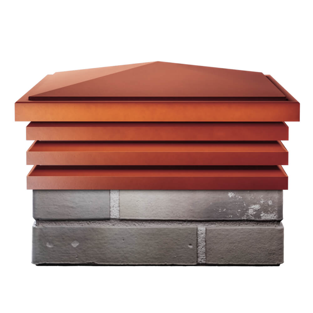 Колпак Zking Бона ХайТек Красный на столб 1.5х1.5 кирпича (385х385мм) Слободской фото