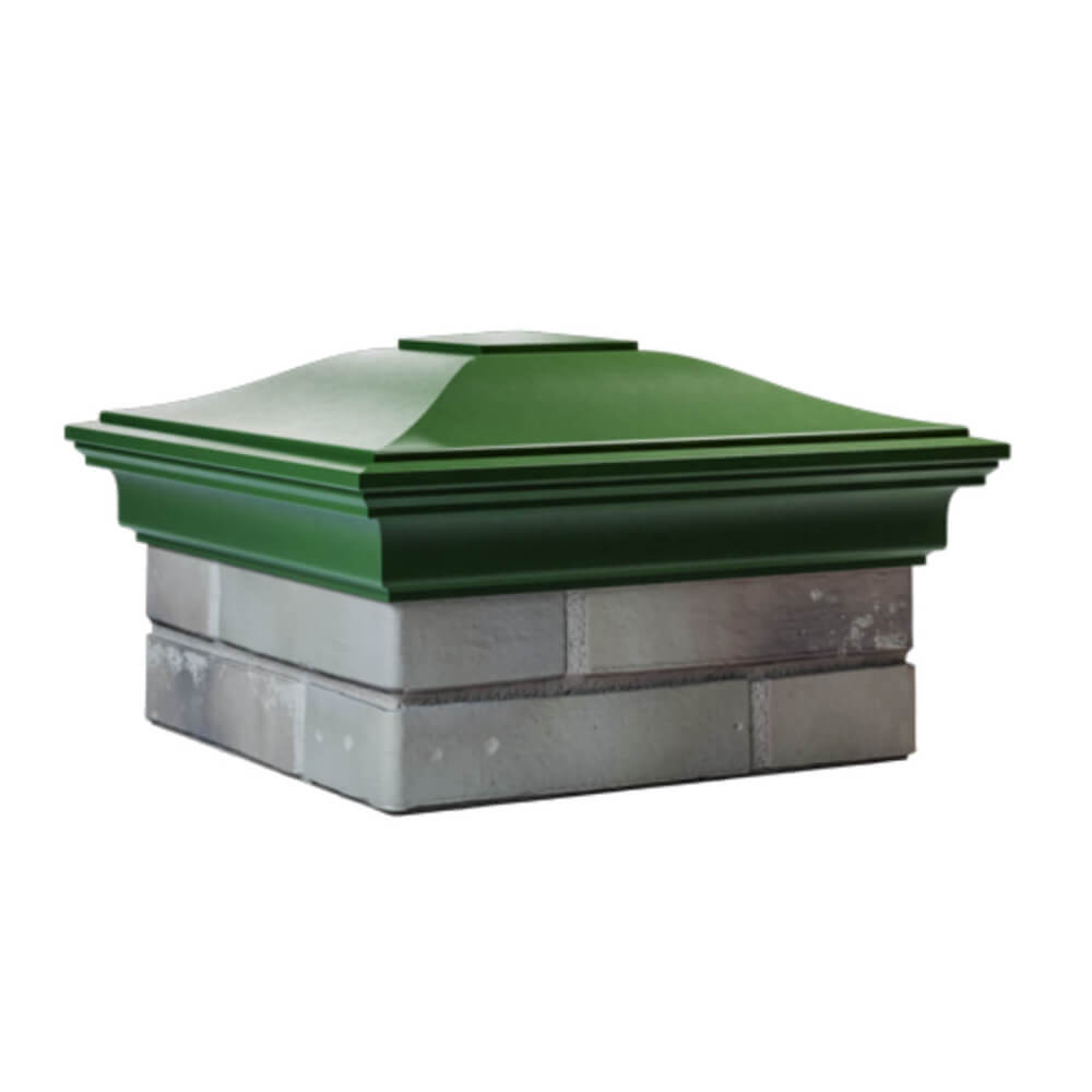 Колпак Zking Монблан Зеленый на столб 1.5х1.5 еврокирпича 0.7НФ (355х355мм) в Слободском фото