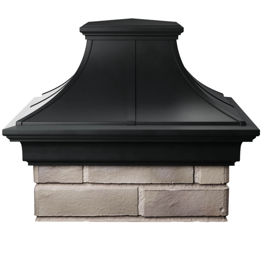 Колпак Zking Монблан Премиум Черный на столб 1.5х1.5 кирпича (385х385мм) Слободской фото