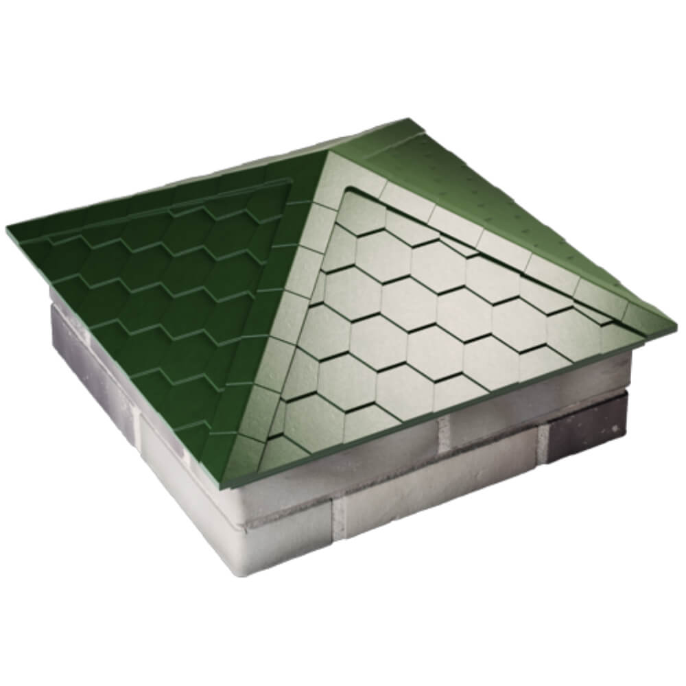 Колпак Zking Эверест Зеленый на столб 2х2 кирпича (535х535мм) Слободской фото