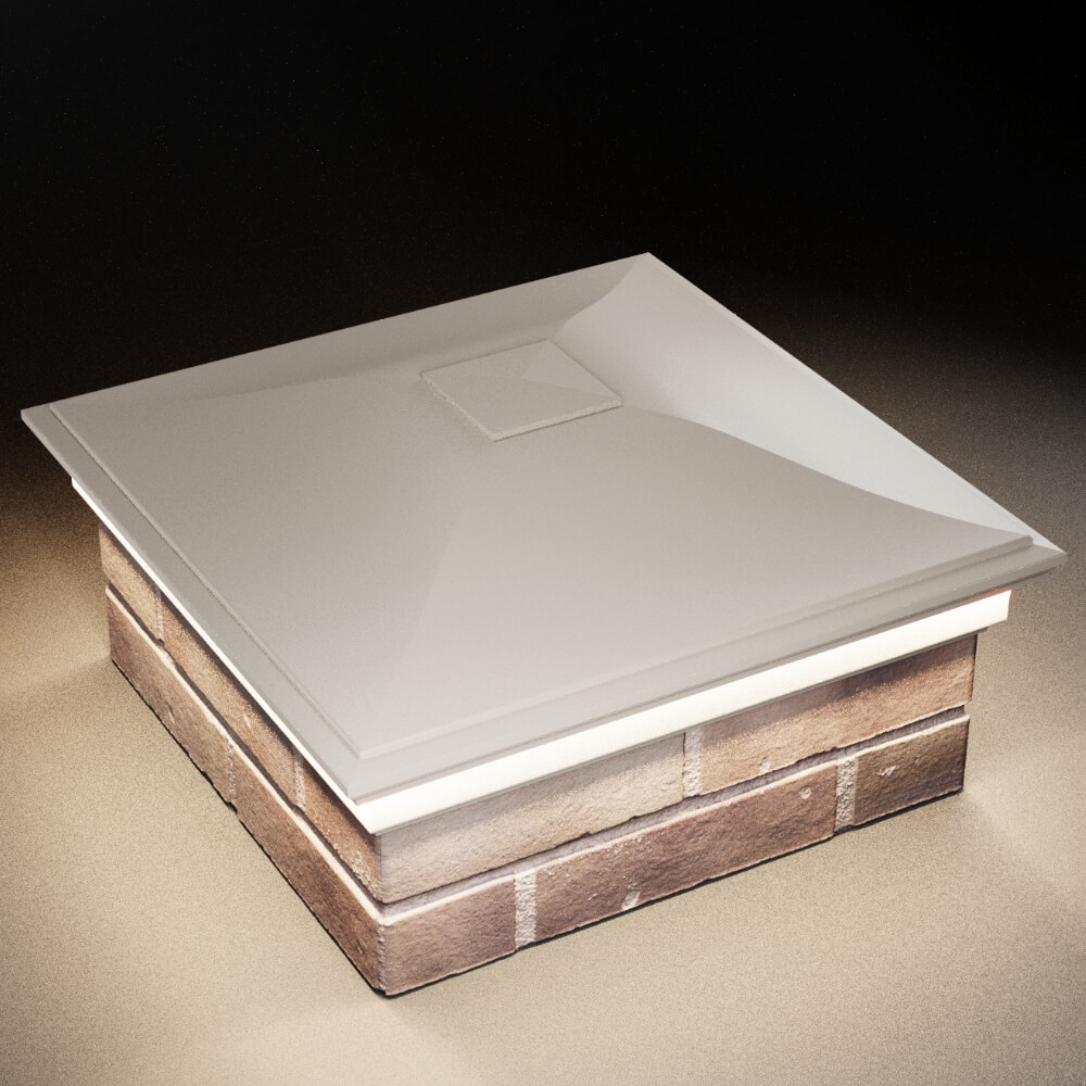 Колпак Zking Монблан Бежевый на столб 2х2 кирпича (515х515мм) c подсветкой в Слободском фото