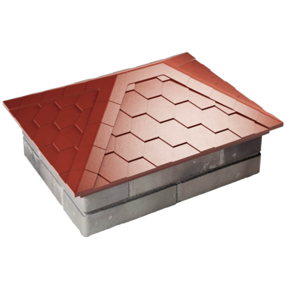 Колпак Zking Эверест Красный на столб 2х1.5 кирпича (520х390мм) Слободской фото