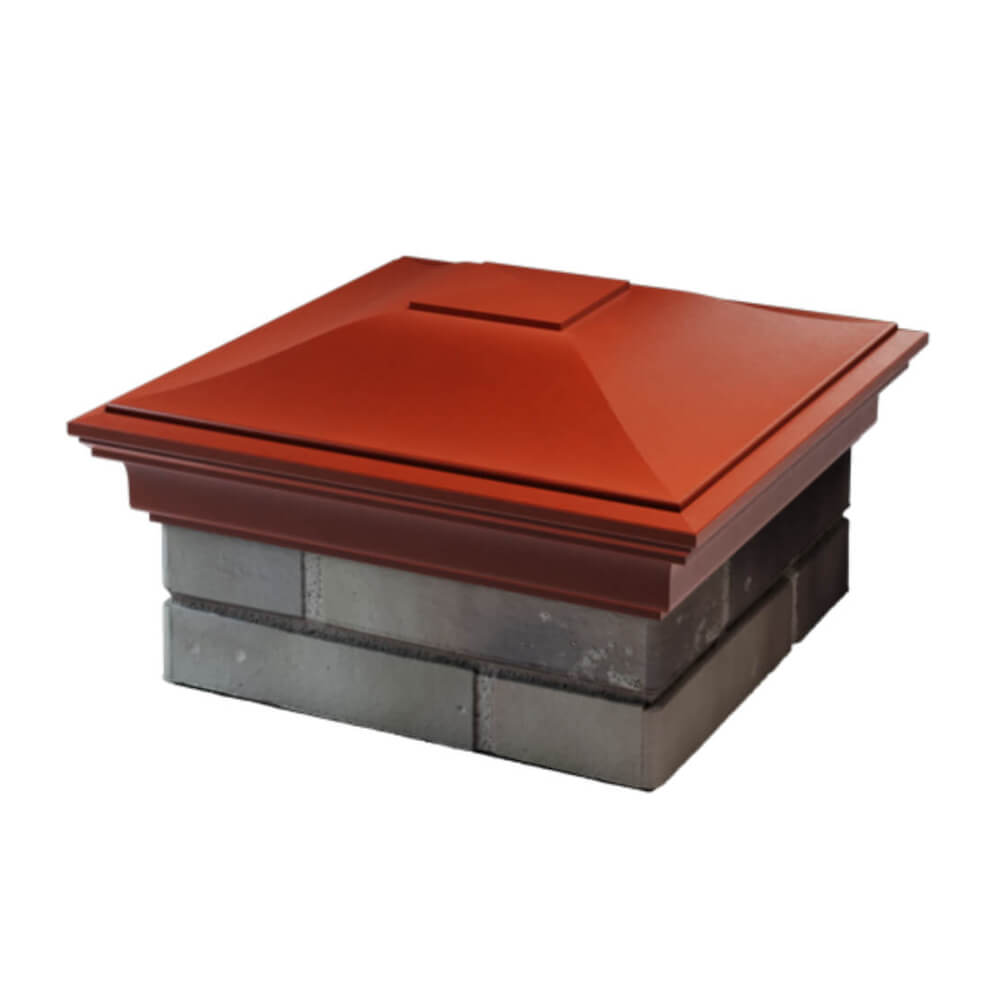 Колпак Zking Монблан Красный на столб 1.5х1.5 еврокирпича 0.7НФ (355х355мм) в Слободском фото