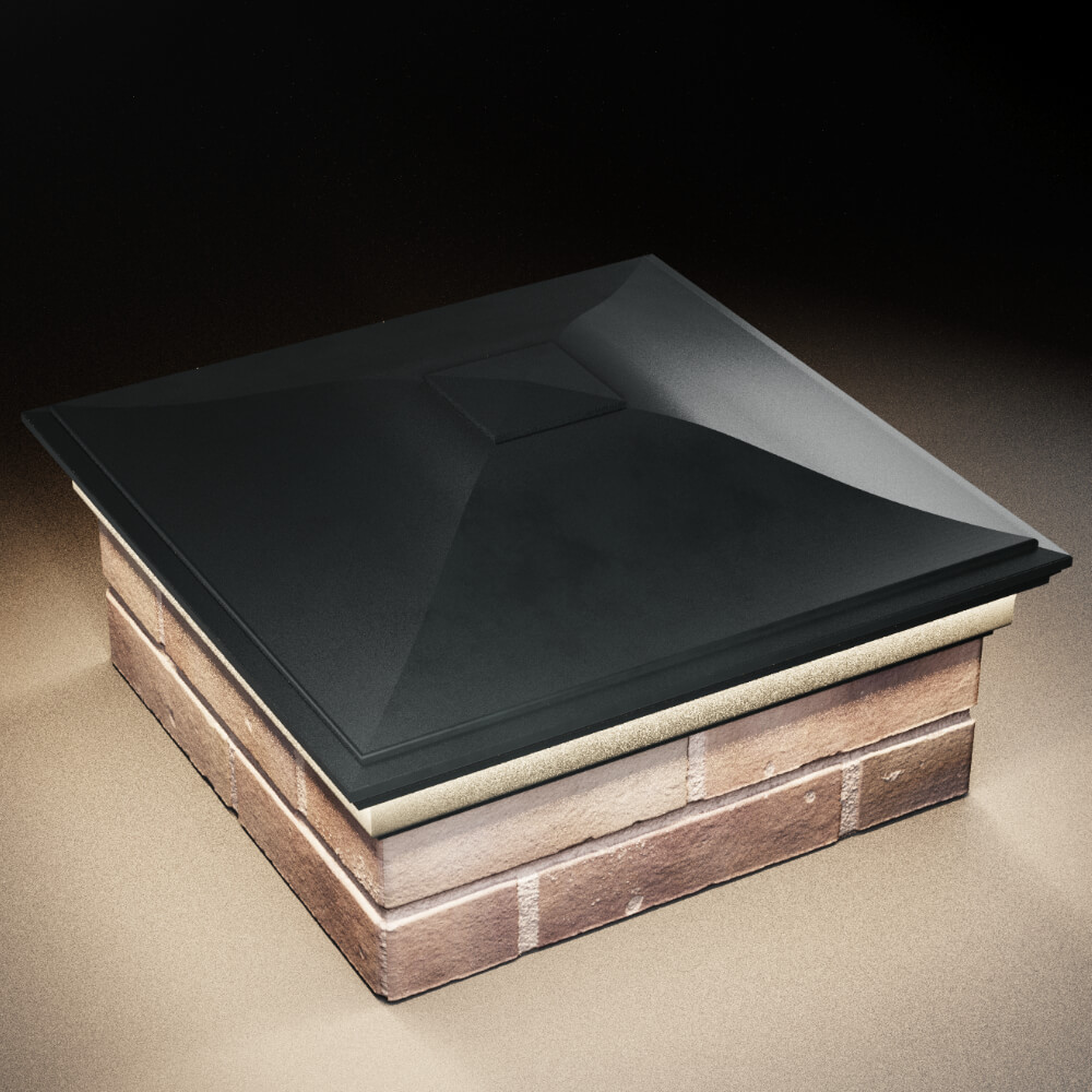 Колпак Zking Монблан Черный на столб 2х2 кирпича (515х515мм) c подсветкой в Слободском фото