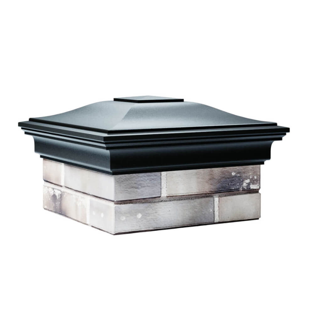 Колпак Zking Монблан Черный на столб 1.5х1.5 еврокирпича 0.7НФ (355х355мм) в Слободском фото