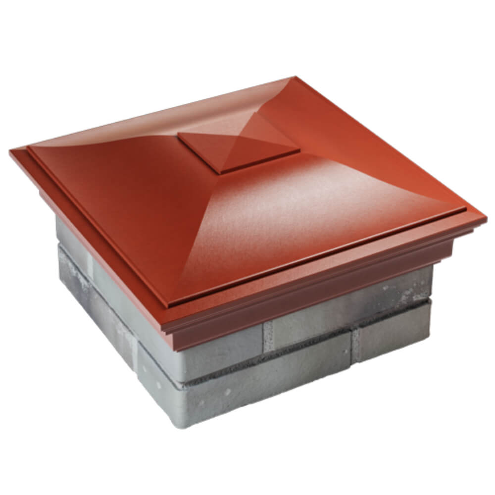 Колпак Zking Монблан Красный на столб 1.5х1.5 кирпича (385х385мм) в Слободском фото