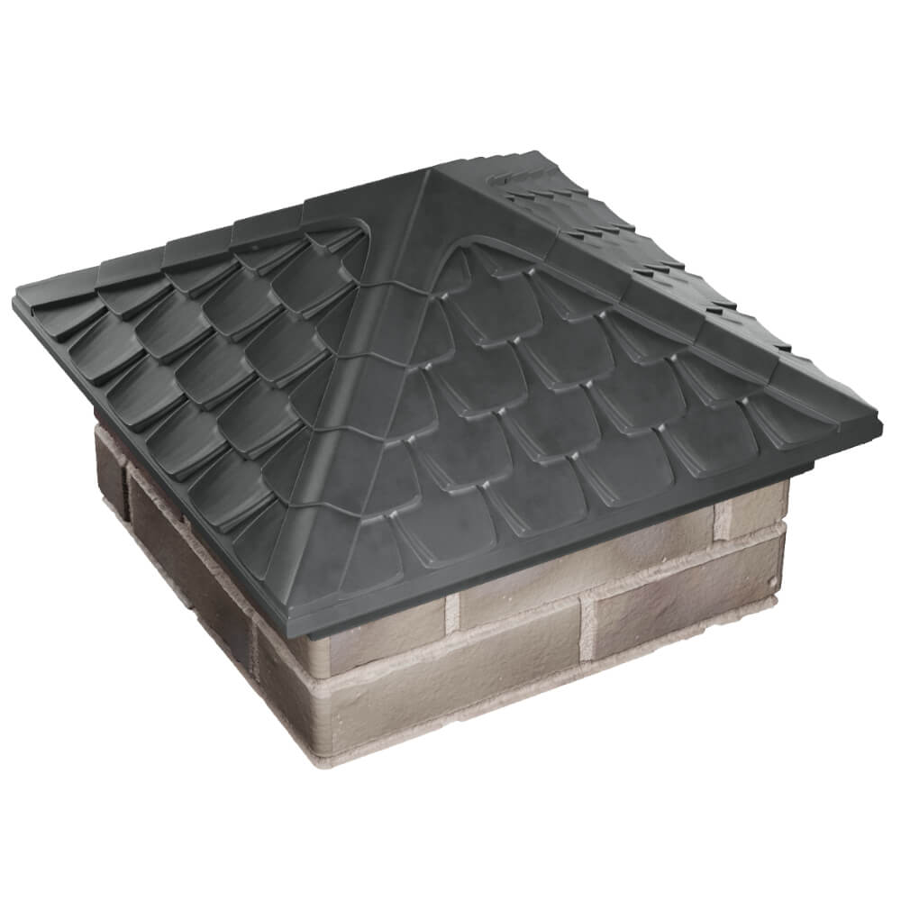 Колпак Zking Эльбрус Серый на столб 1.5х1.5 кирпича (385х385мм) в Слободском фото