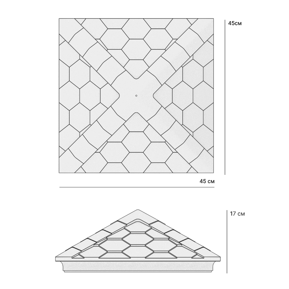Колпак Zking Эверест Бежевый на столб 1.5х1.5 кирпича (390х390мм) в Слободском фото