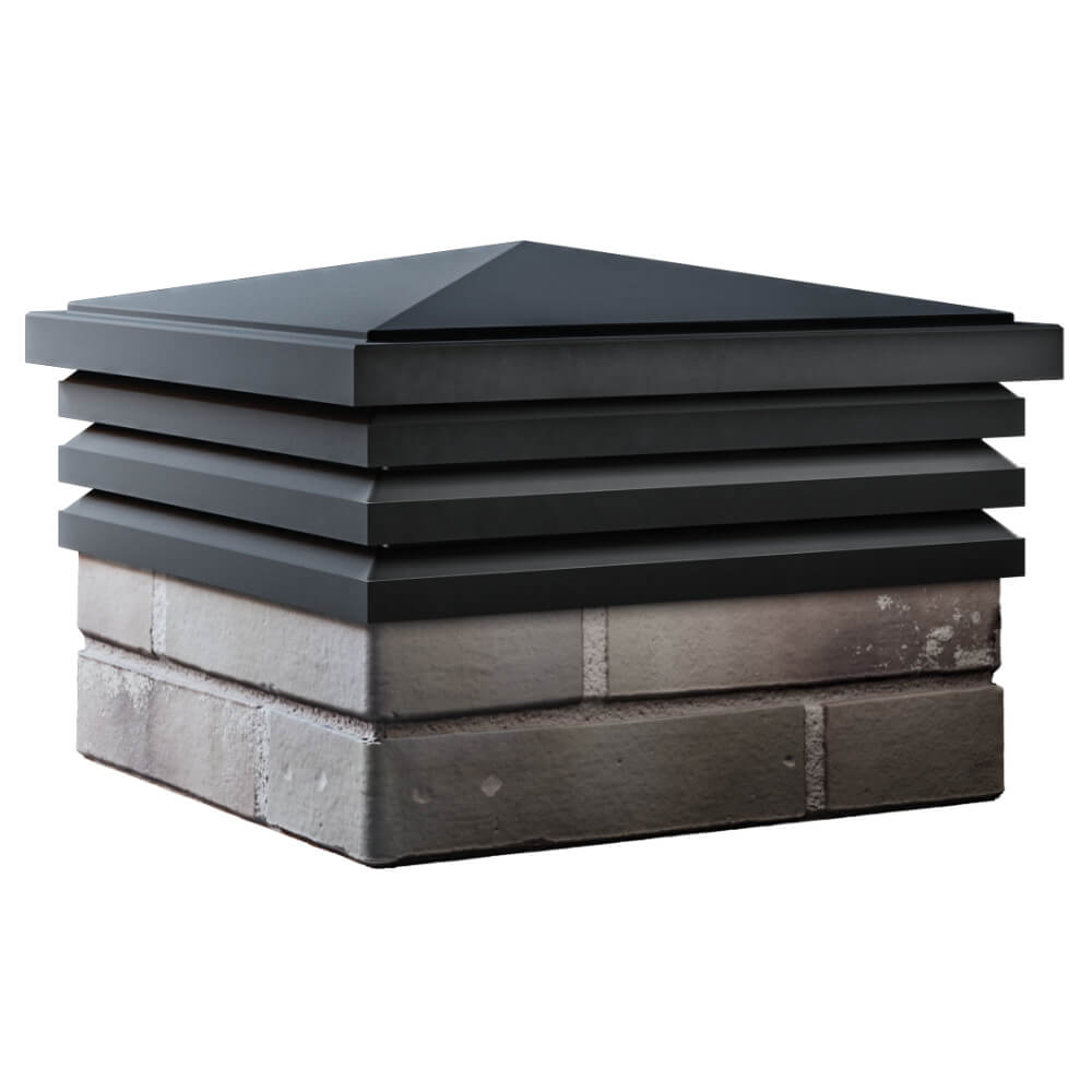 Колпак Zking Бона ХайТек Черный на столб 1.5х1.5 кирпича (385х385мм) в Слободском фото