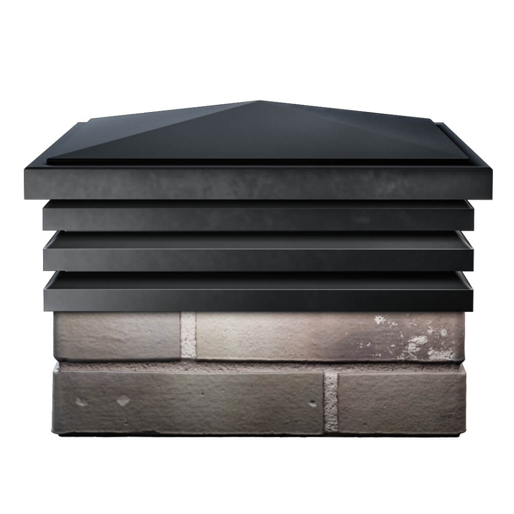 Колпак Zking Бона ХайТек Черный на столб 1.5х1.5 кирпича (385х385мм) Слободской фото