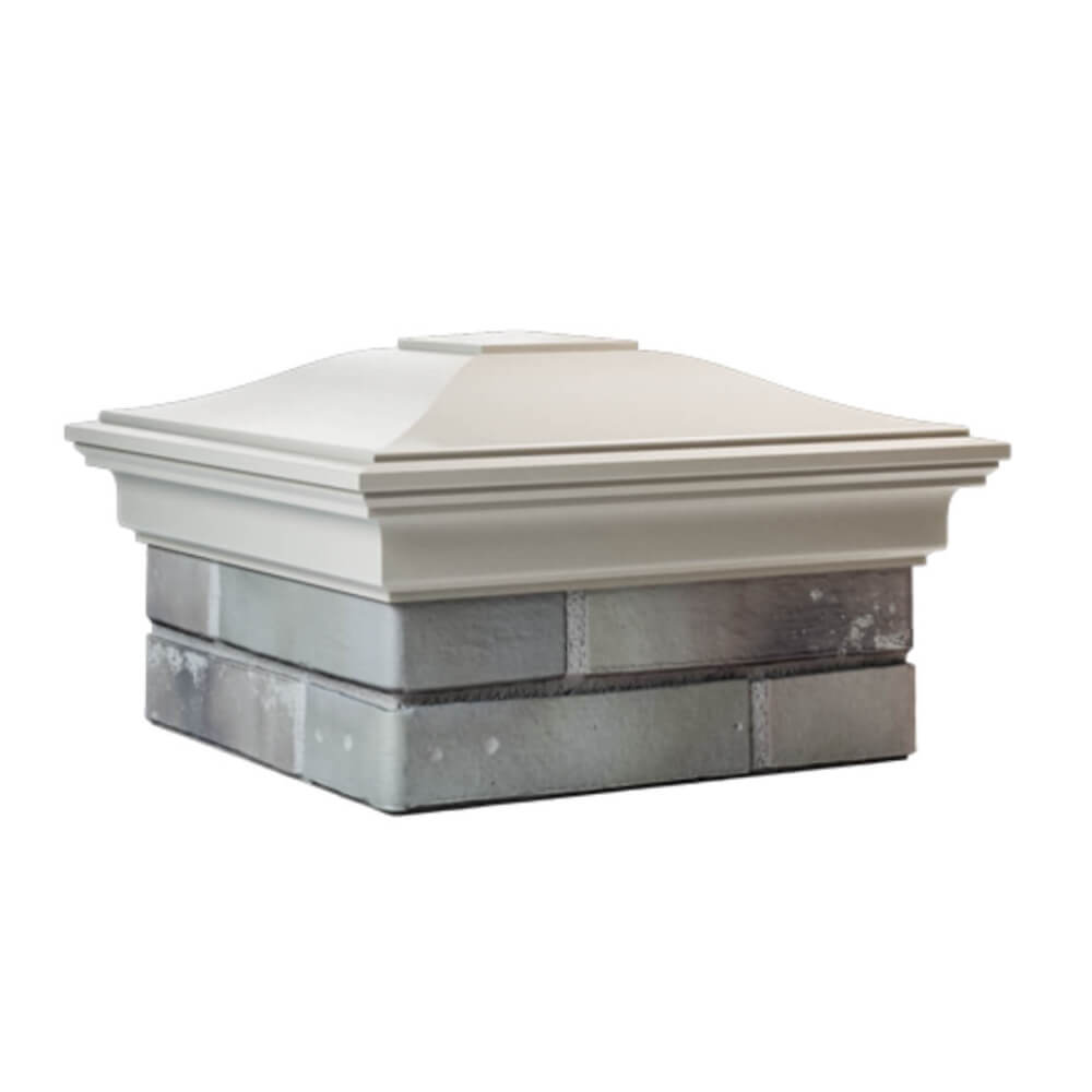 Колпак Zking Монблан Бежевый на столб 1.5х1.5 еврокирпича 0.7НФ (355х355мм) в Слободском фото