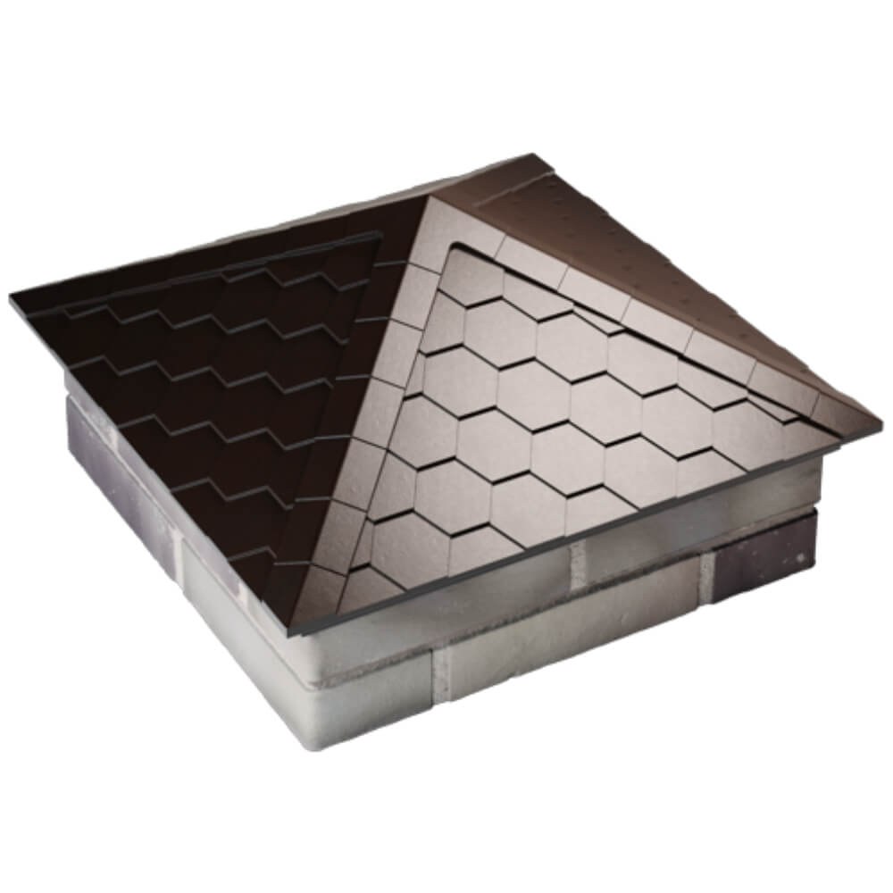 Колпак Zking Эверест Коричневый на столб 2х2 кирпича (535х535мм) Слободской фото