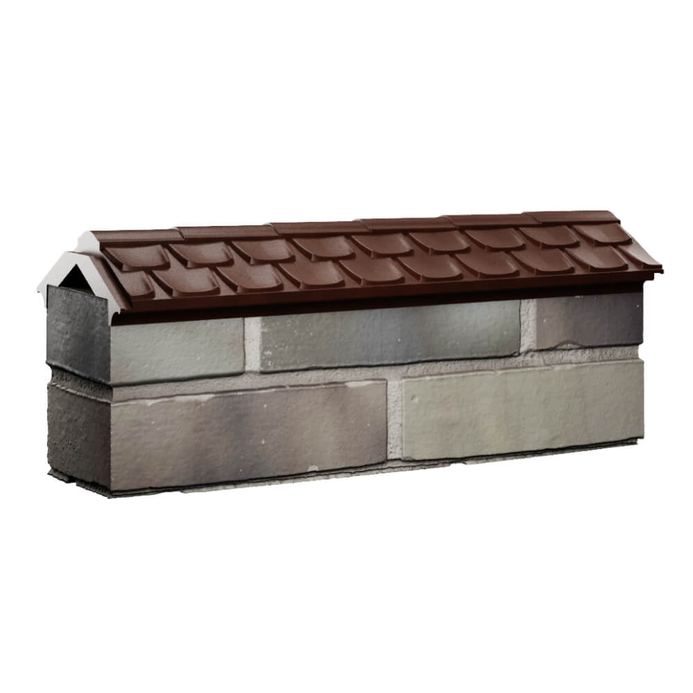 Парапет Zking Эльбрус Коричневый с посадкой на 0.5 кирпича (130мм) Слободской фото
