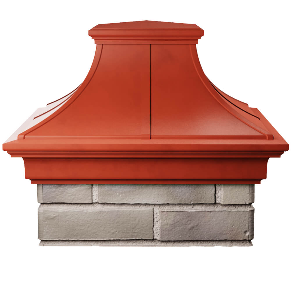 Колпак Zking Монблан Премиум Красный на столб 1.5х1.5 кирпича (385х385мм) Слободской фото