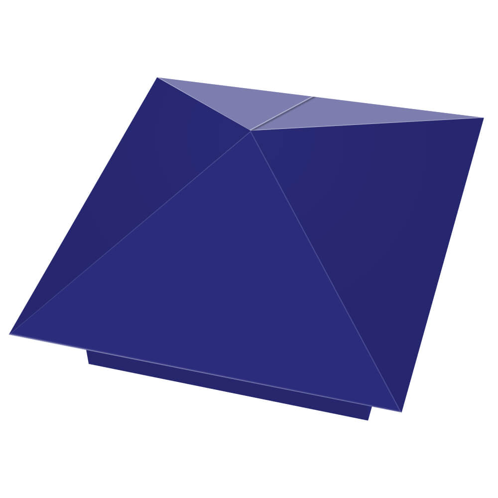 Колпак металлический 400х400мм RAL5002 Синий Ультрамарин заборный Слободской фото