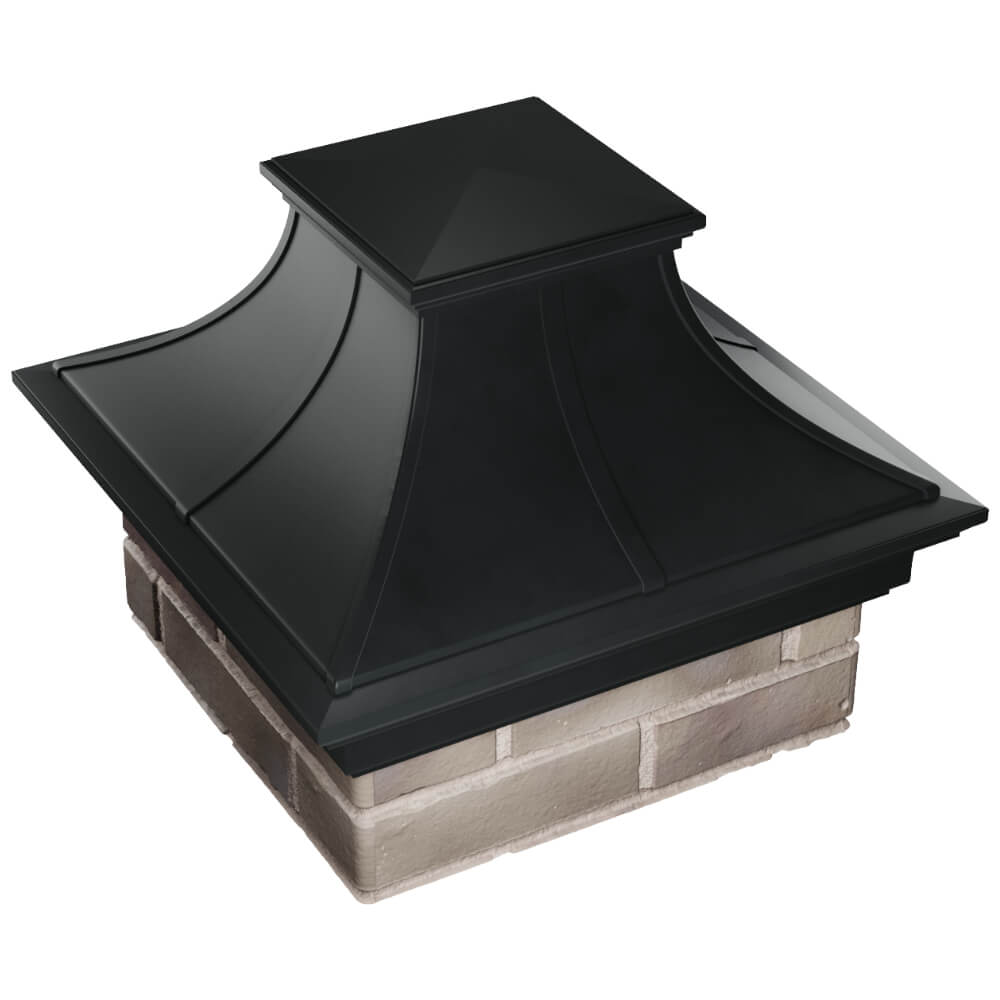 Колпак Zking Монблан Премиум Черный на столб 1.5х1.5 кирпича (385х385мм) в Слободском фото