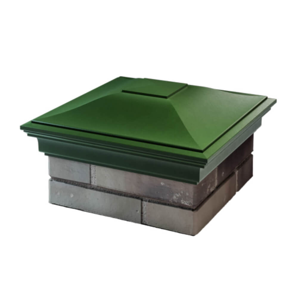 Колпак Zking Монблан Зеленый на столб 1.5х1.5 еврокирпича 0.7НФ (355х355мм) в Слободском фото