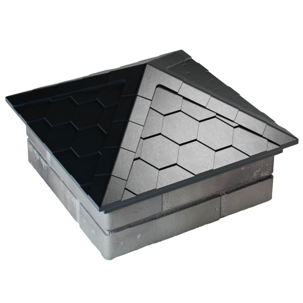 Колпак Zking Эверест Черный на столб 1.5х1.5 кирпича (390х390мм) в Слободском фото