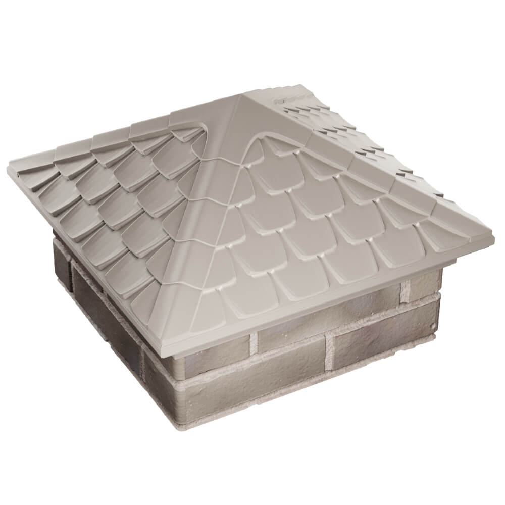 Колпак Zking Эльбрус Бежевый на столб 1.5х1.5 кирпича (385х385мм) в Слободском фото