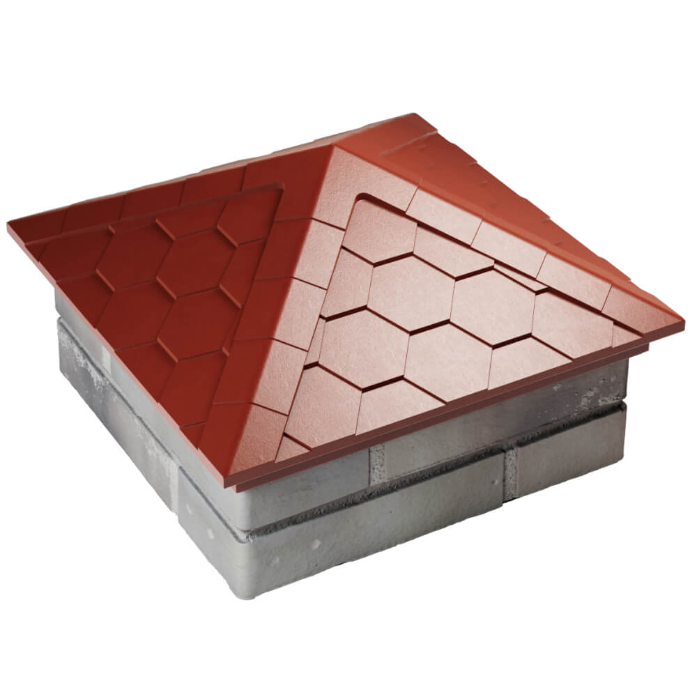 Колпак Zking Эверест Красный на столб 1.5х1.5 кирпича (390х390мм) в Слободском фото