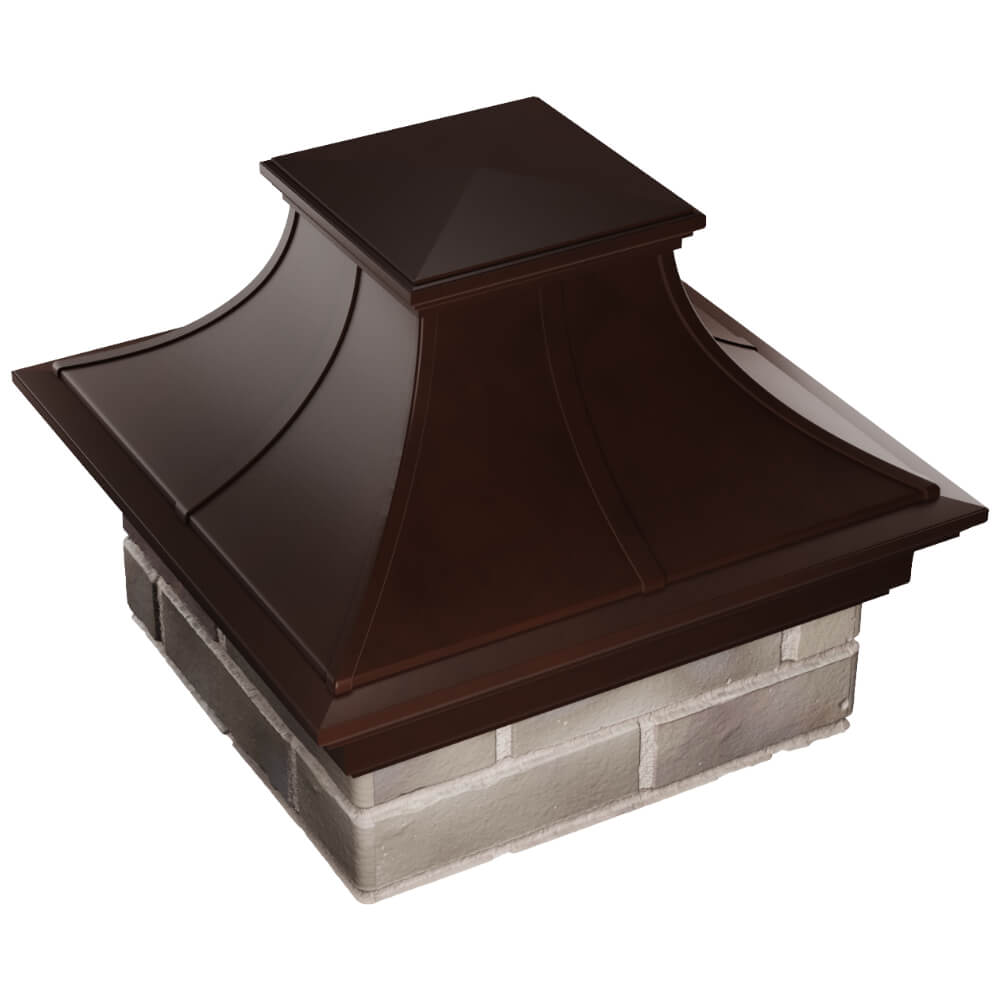 Колпак Zking Монблан Премиум Коричневый на столб 1.5х1.5 кирпича (385х385мм) в Слободском фото