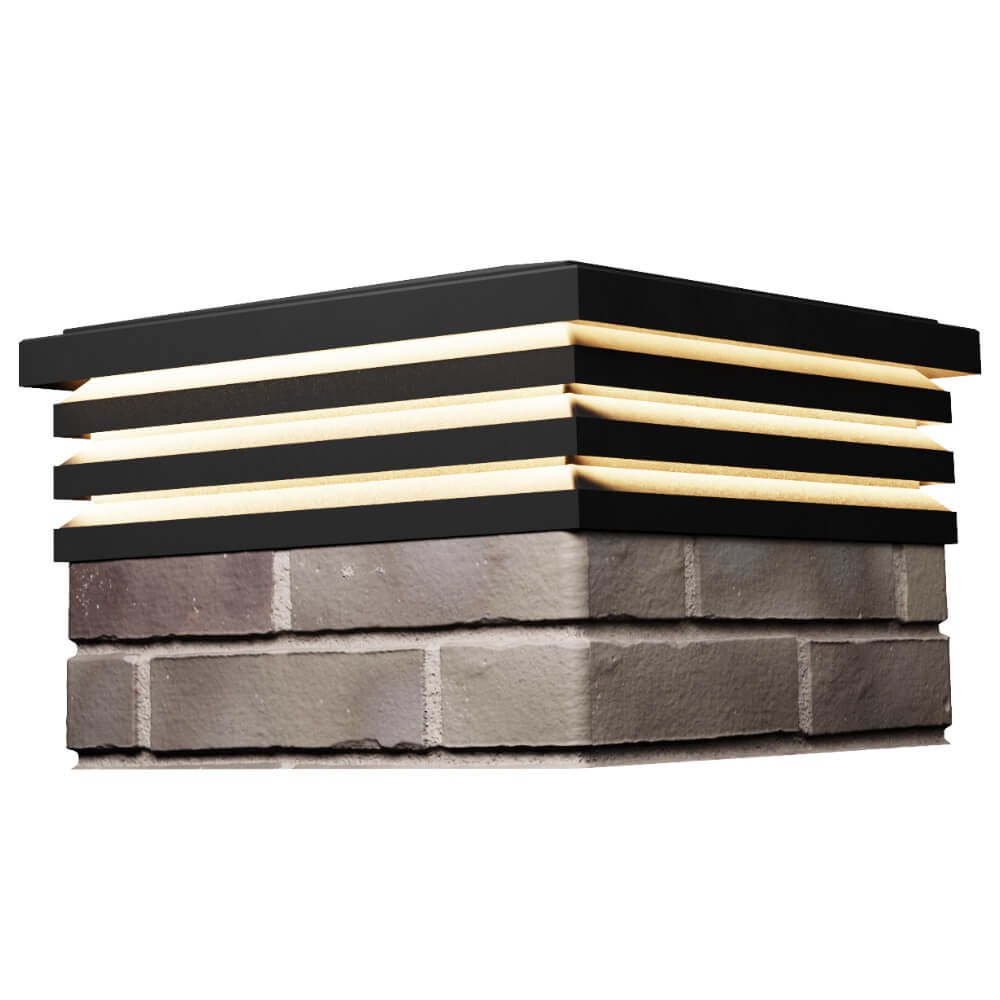 Колпак Zking Бона ХайТек Черный на столб 1.5х1.5 кирпича (385х385мм) с подсветкой в Слободском фото