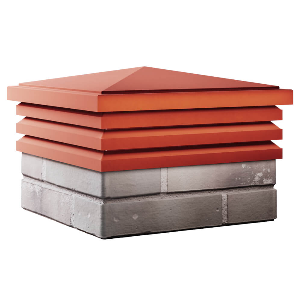 Колпак Zking Бона ХайТек Красный на столб 1.5х1.5 кирпича (385х385мм) в Слободском фото