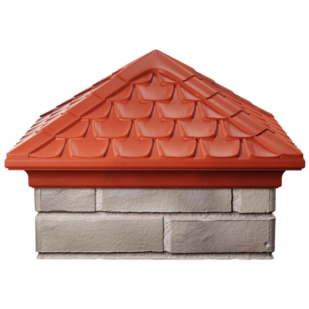 Колпак Zking Эльбрус Красный на столб 1.5х1.5 кирпича (385х385мм) Слободской фото