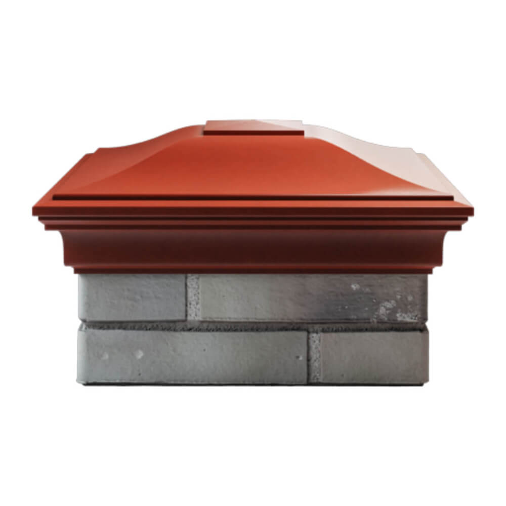 Колпак Zking Монблан Красный на столб 1.5х1.5 еврокирпича 0.7НФ (355х355мм) Слободской фото