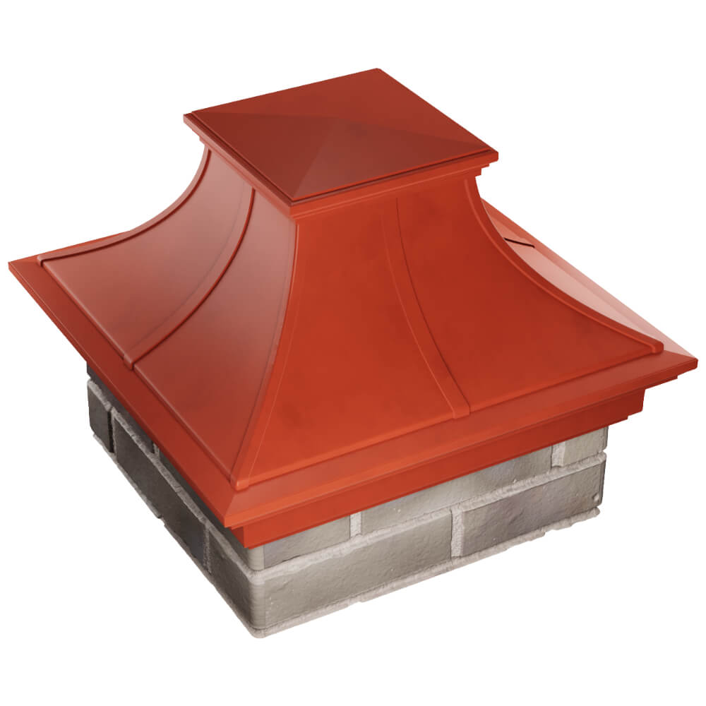 Колпак Zking Монблан Премиум Красный на столб 1.5х1.5 кирпича (385х385мм) в Слободском фото
