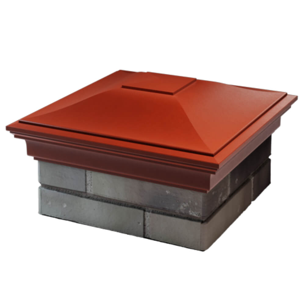 Колпак Zking Монблан Красный на столб 1.5х1.5 кирпича (385х385мм) в Слободском фото