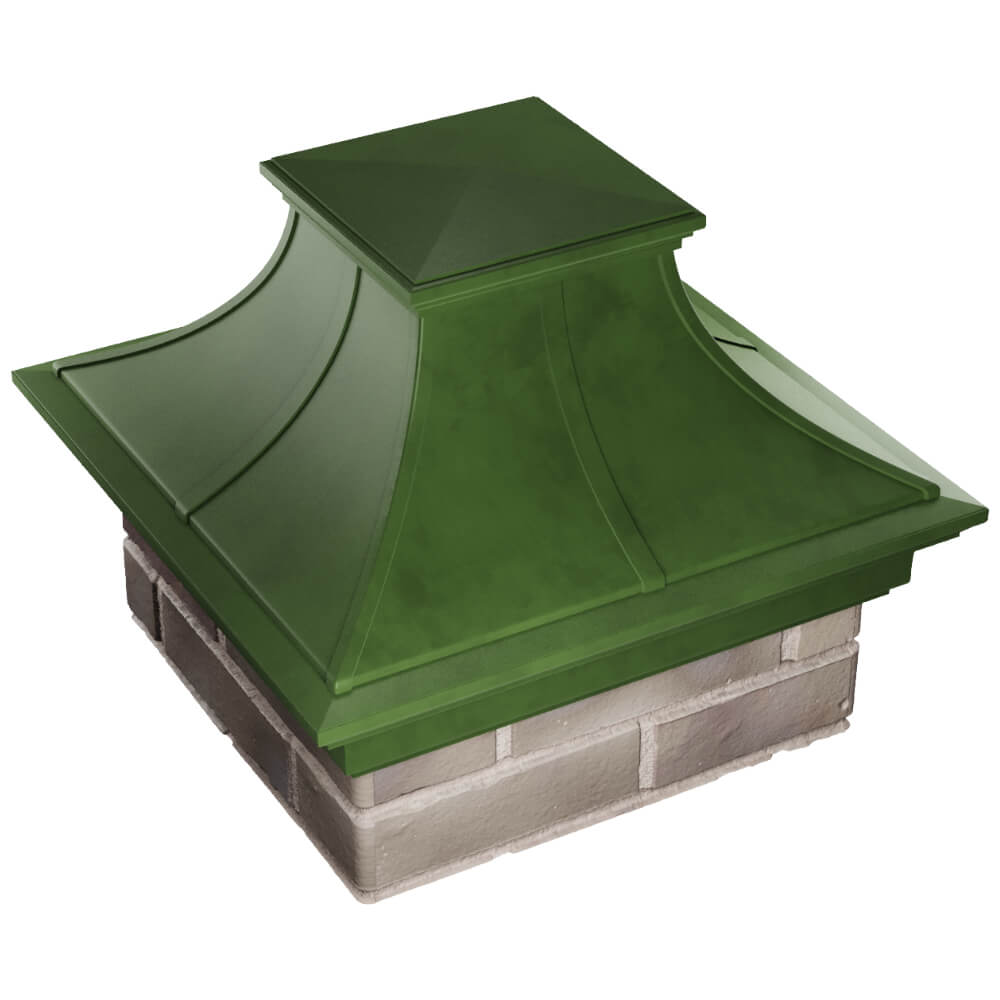 Колпак Zking Монблан Премиум Зеленый на столб 1.5х1.5 кирпича (385х385мм) в Слободском фото