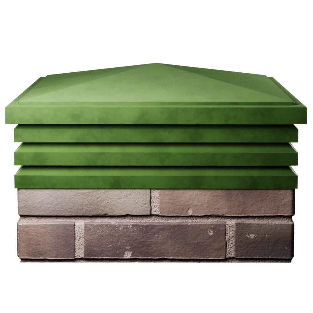 Колпак Zking Бона ХайТек Зеленый на столб 2х2 кирпича (513х513мм) Слободской фото