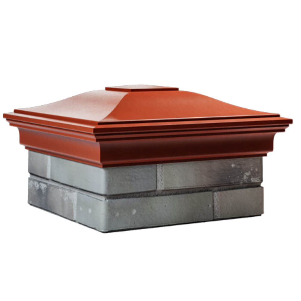 Колпак Zking Монблан Красный на столб 1.5х1.5 кирпича (385х385мм) в Слободском фото