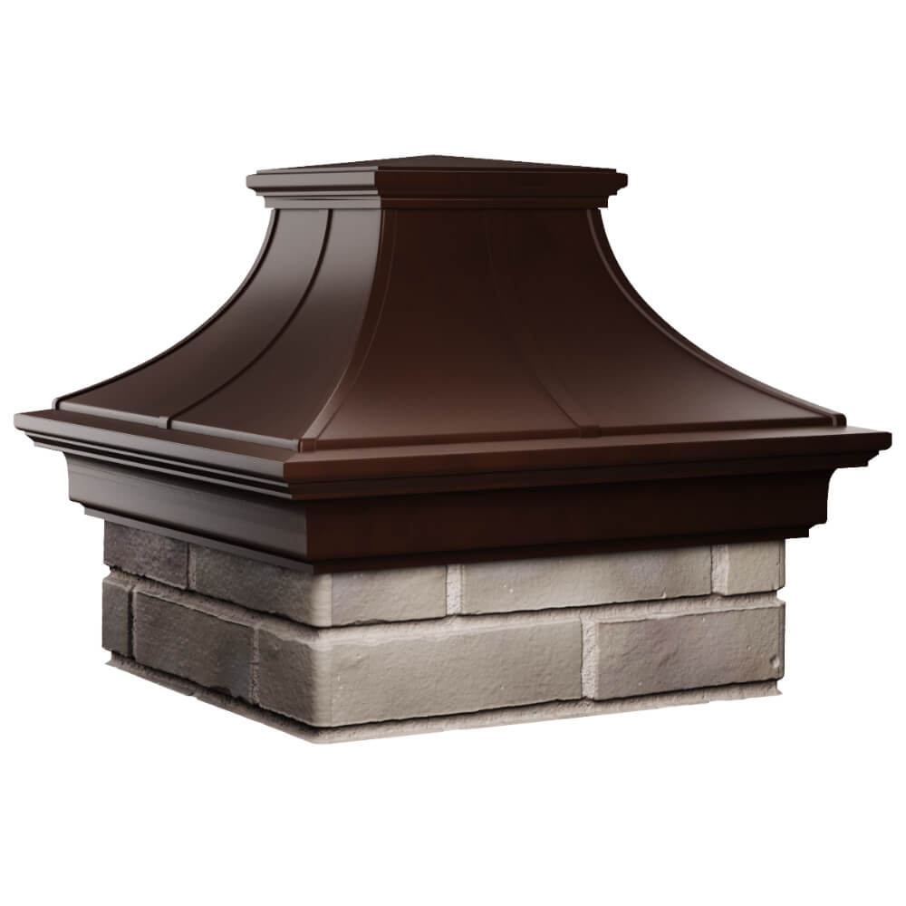 Колпак Zking Монблан Премиум Коричневый на столб 1.5х1.5 кирпича (385х385мм) в Слободском фото