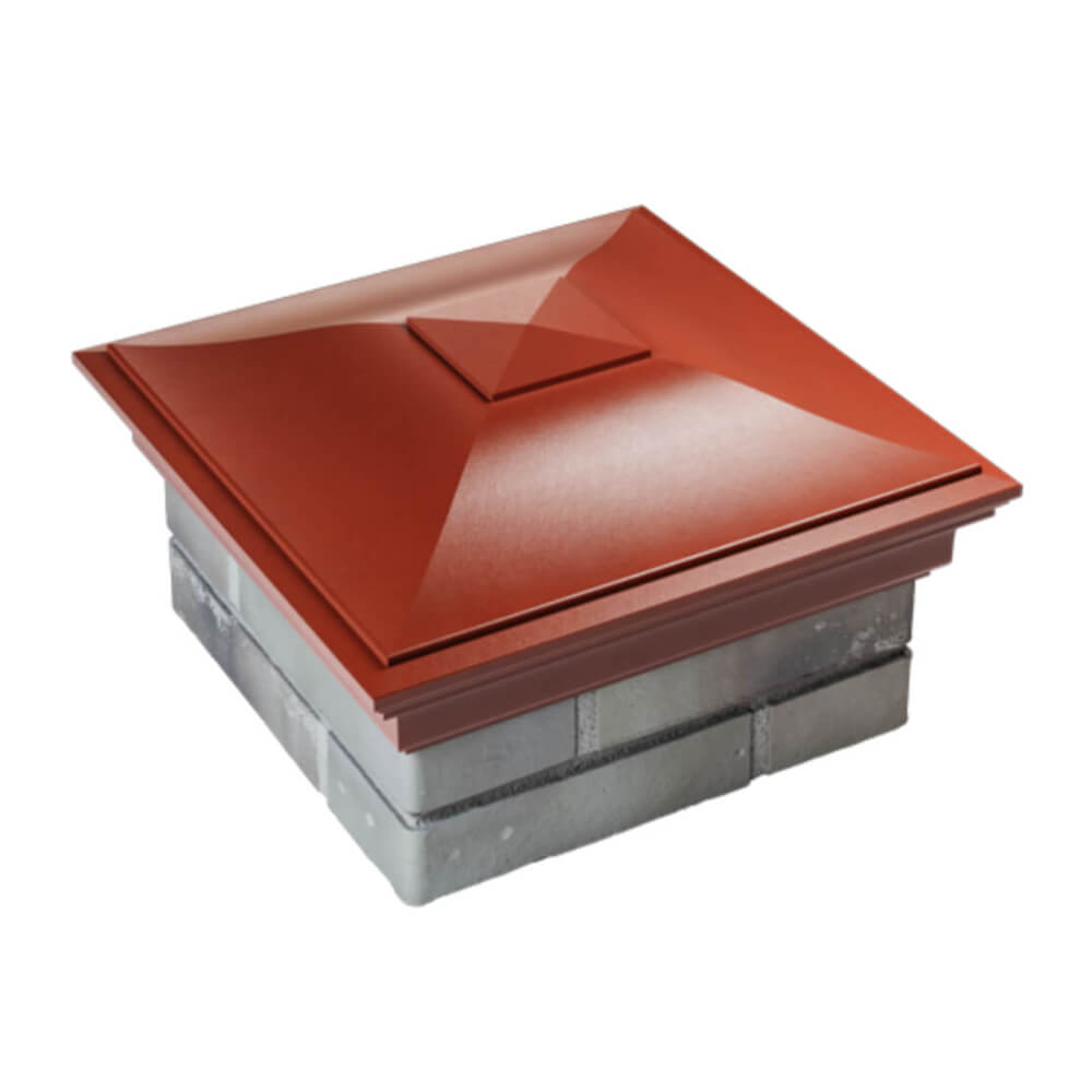 Колпак Zking Монблан Красный на столб 1.5х1.5 еврокирпича 0.7НФ (355х355мм) в Слободском фото