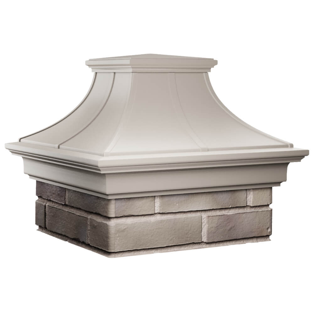 Колпак Zking Монблан Премиум Бежевый на столб 1.5х1.5 кирпича (385х385мм) в Слободском фото