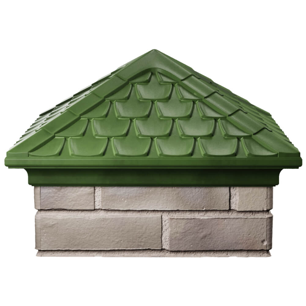 Колпак Zking Эльбрус Зеленый на столб 1.5х1.5 кирпича (385х385мм) Слободской фото