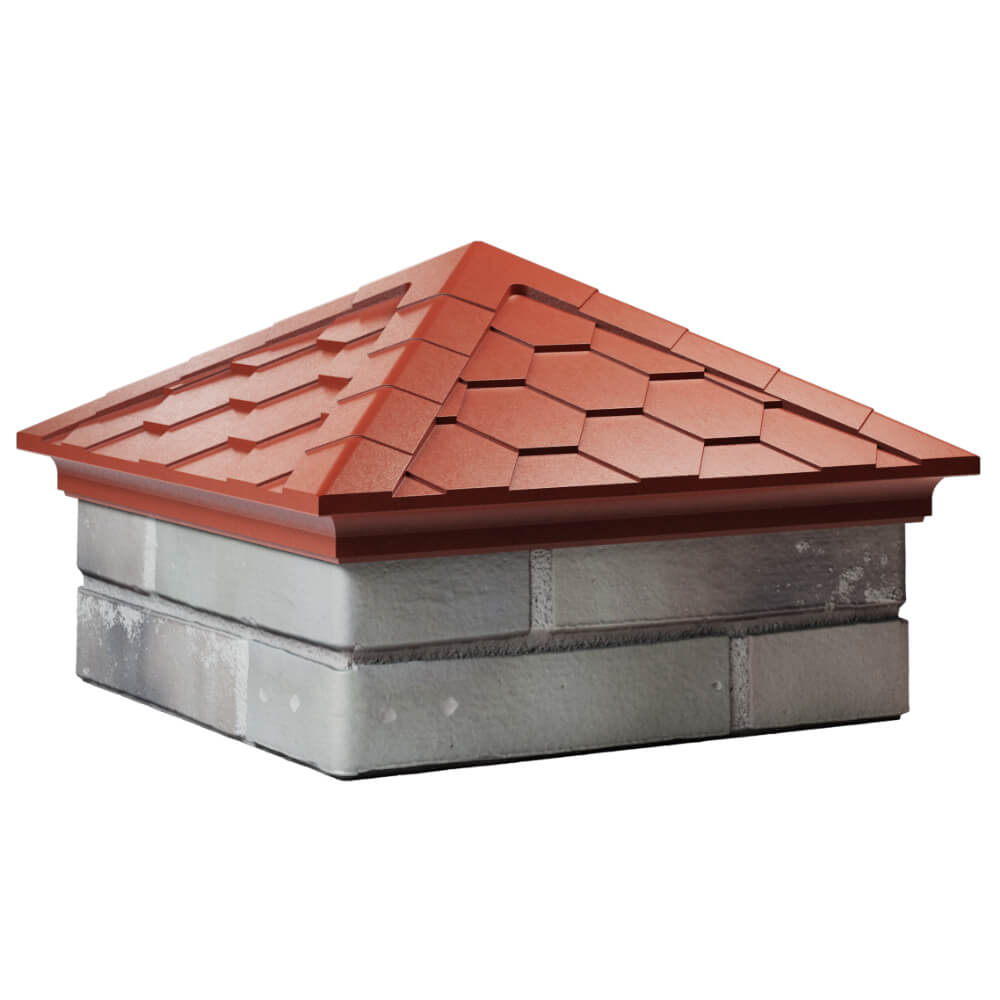 Колпак Zking Эверест Красный на столб 1.5х1.5 кирпича (390х390мм) в Слободском фото