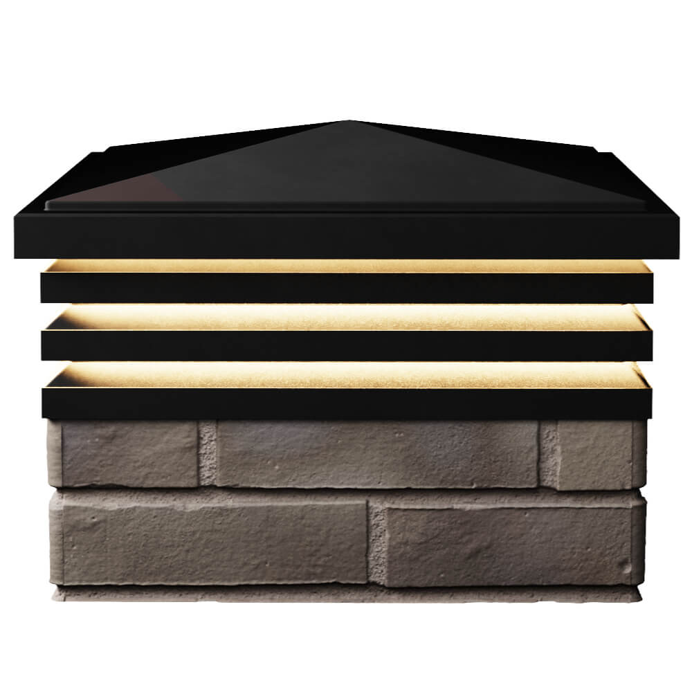 Колпак Zking Бона ХайТек Черный на столб 1.5х1.5 кирпича (385х385мм) с подсветкой в Слободском фото