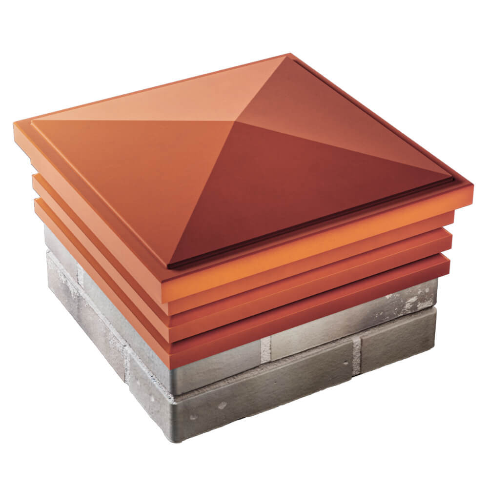 Колпак Zking Бона ХайТек Красный на столб 1.5х1.5 кирпича (385х385мм) в Слободском фото