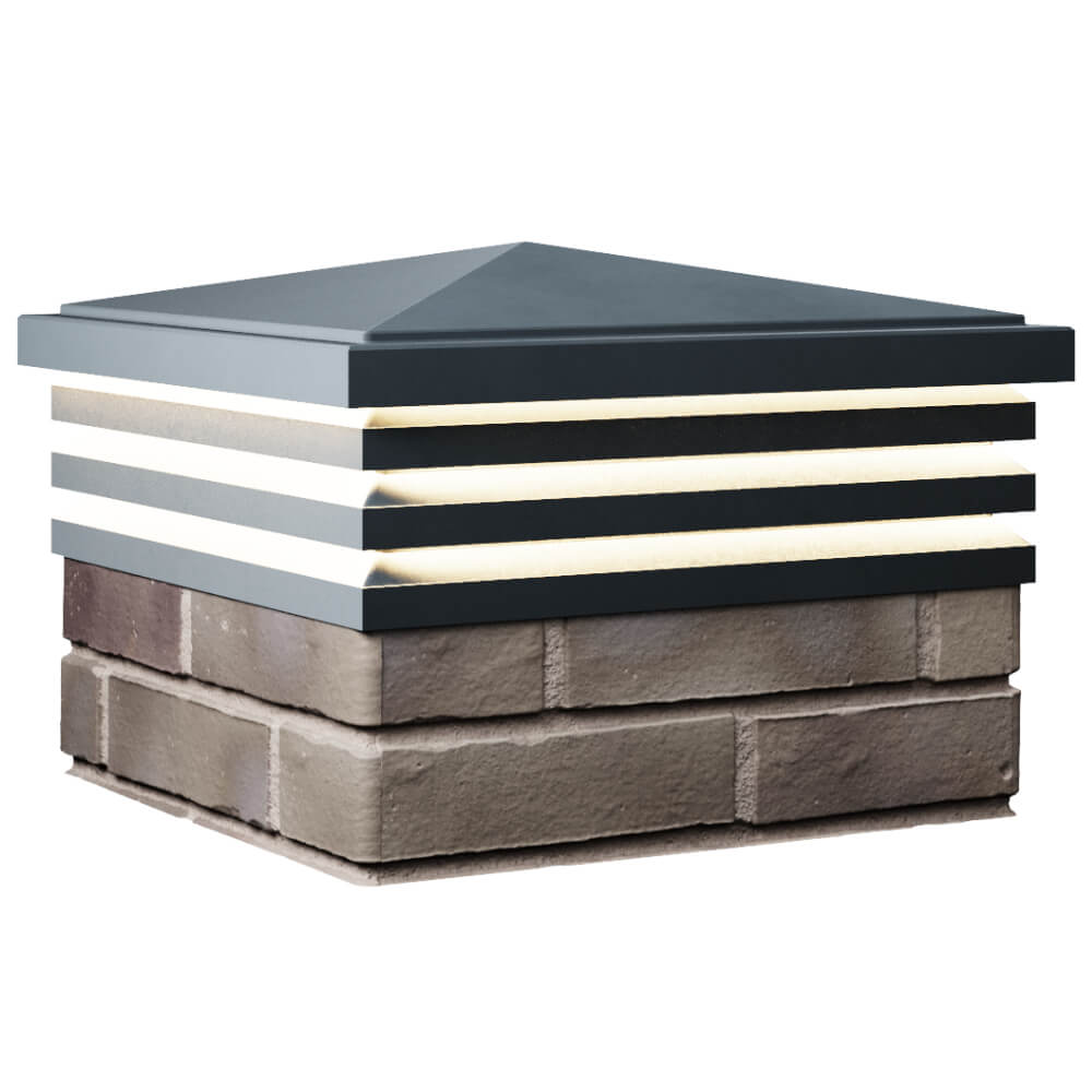 Колпак Zking Бона ХайТек Серый на столб 1.5х1.5 кирпича (385х385мм) с подсветкой в Слободском фото