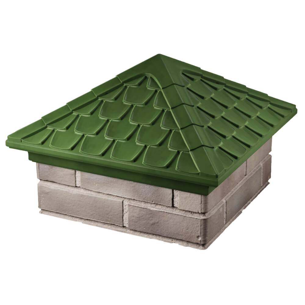 Колпак Zking Эльбрус Зеленый на столб 1.5х1.5 кирпича (385х385мм) в Слободском фото