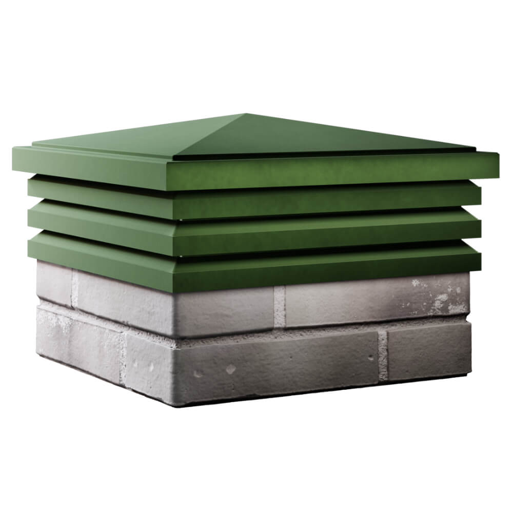 Колпак Zking Бона ХайТек Зеленый на столб 1.5х1.5 кирпича (385х385мм) в Слободском фото