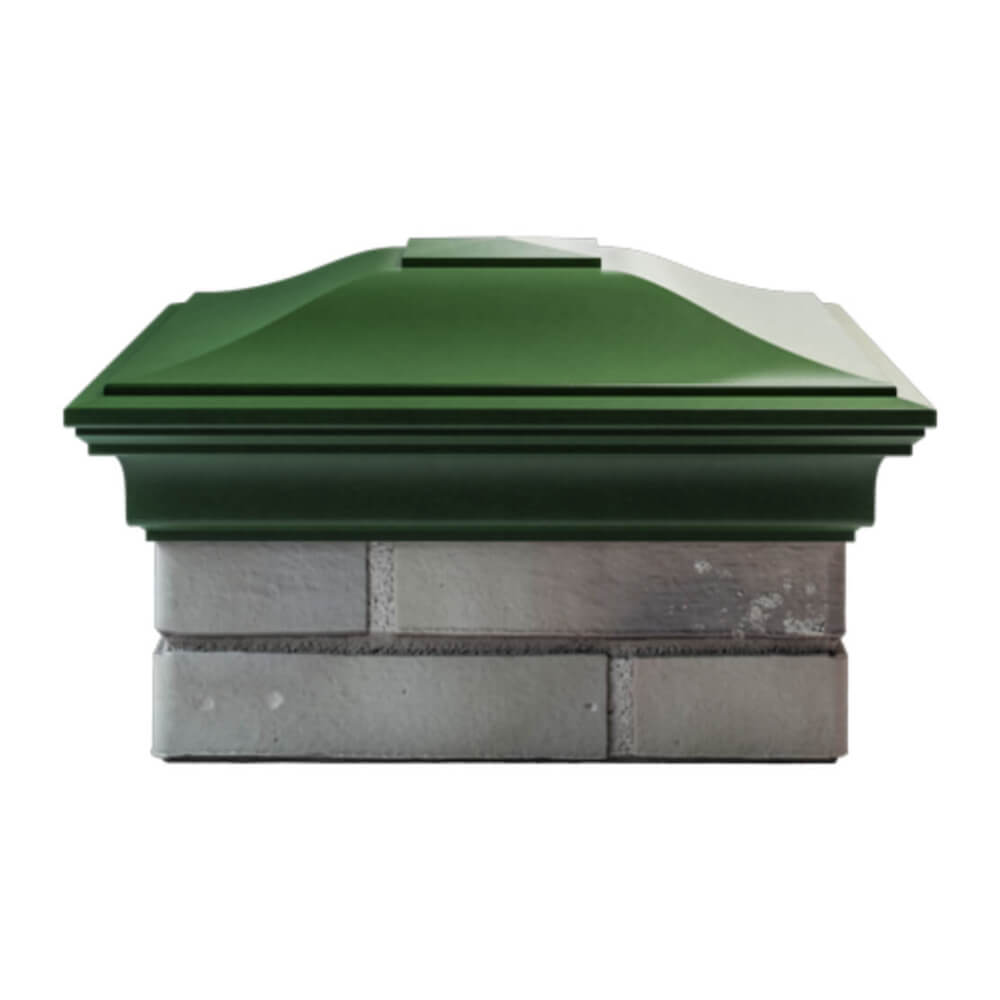 Колпак Zking Монблан Зеленый на столб 1.5х1.5 еврокирпича 0.7НФ (355х355мм) Слободской фото