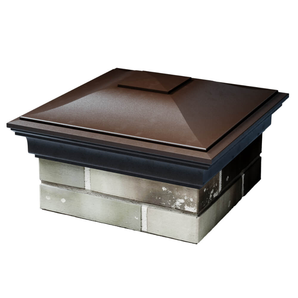 Колпак Zking Монблан Коричневый на столб 1.5х1.5 кирпича (385х385мм) в Слободском фото