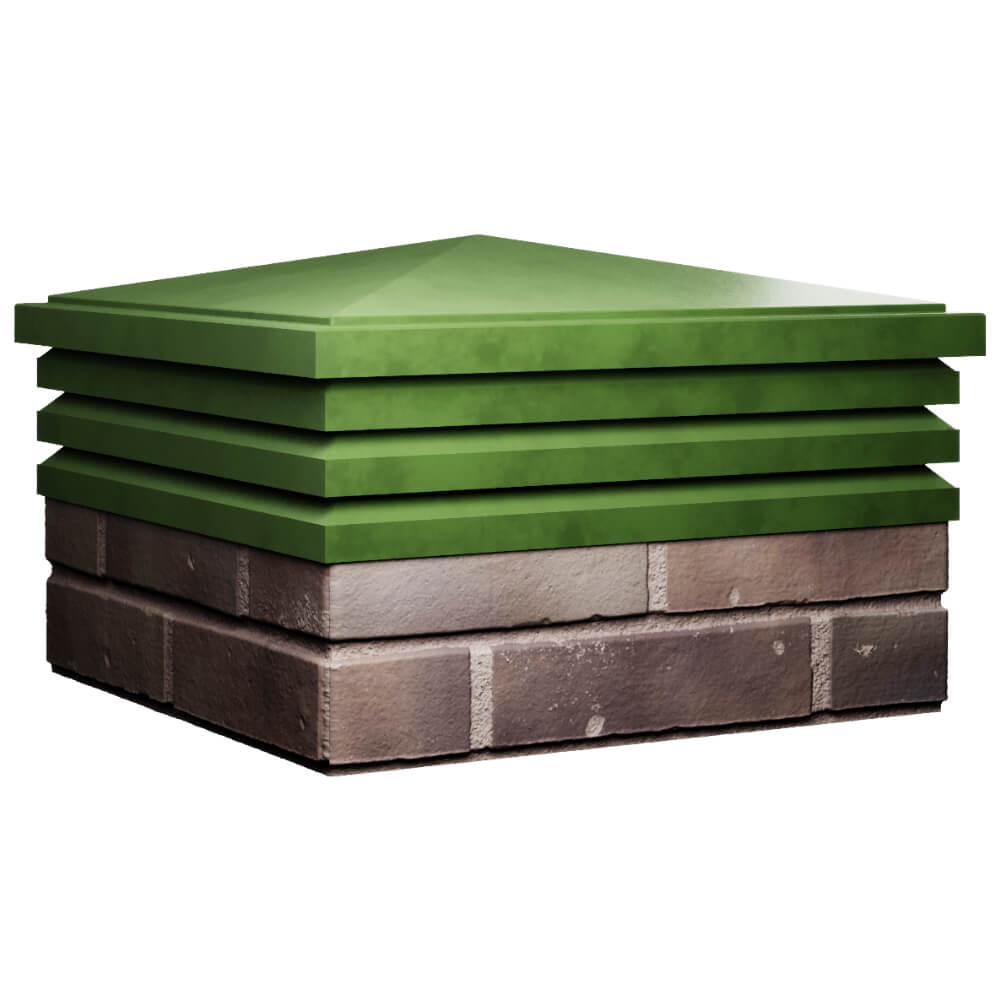 Колпак Zking Бона ХайТек Зеленый на столб 2х2 кирпича (513х513мм) в Слободском фото