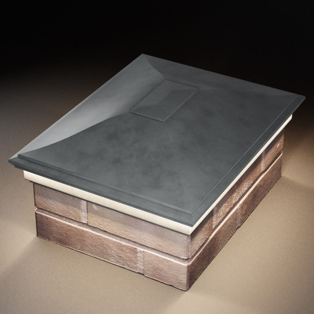 Колпак Zking Монблан Серый на столб 2х1.5 кирпича (515х385мм) c подсветкой в Слободском фото